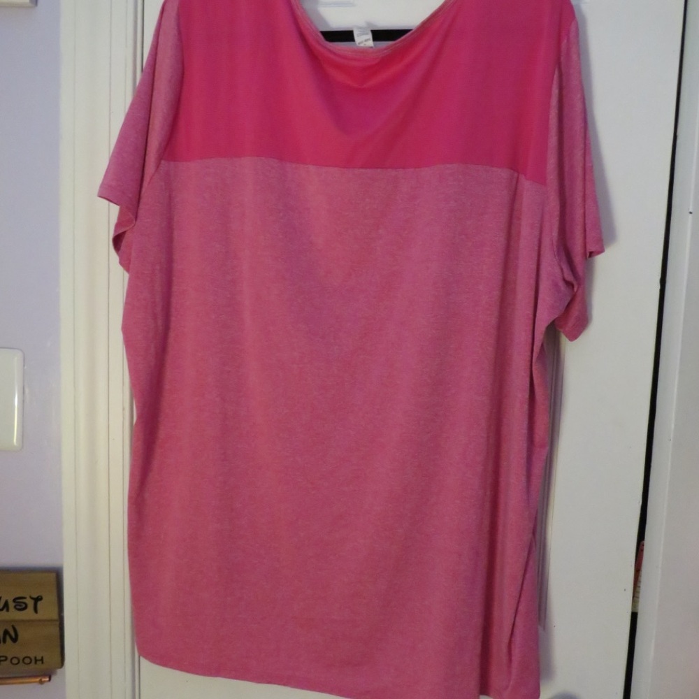 Marika Two-Tone Pink Short Sleeve Top